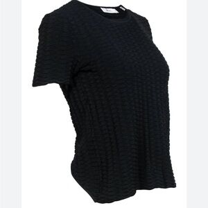 A.L.C. Black Textured scaled luxury upscale old money tulip hem top XS
